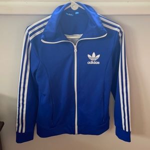 Adidas royal blue 3-stripe track jacket